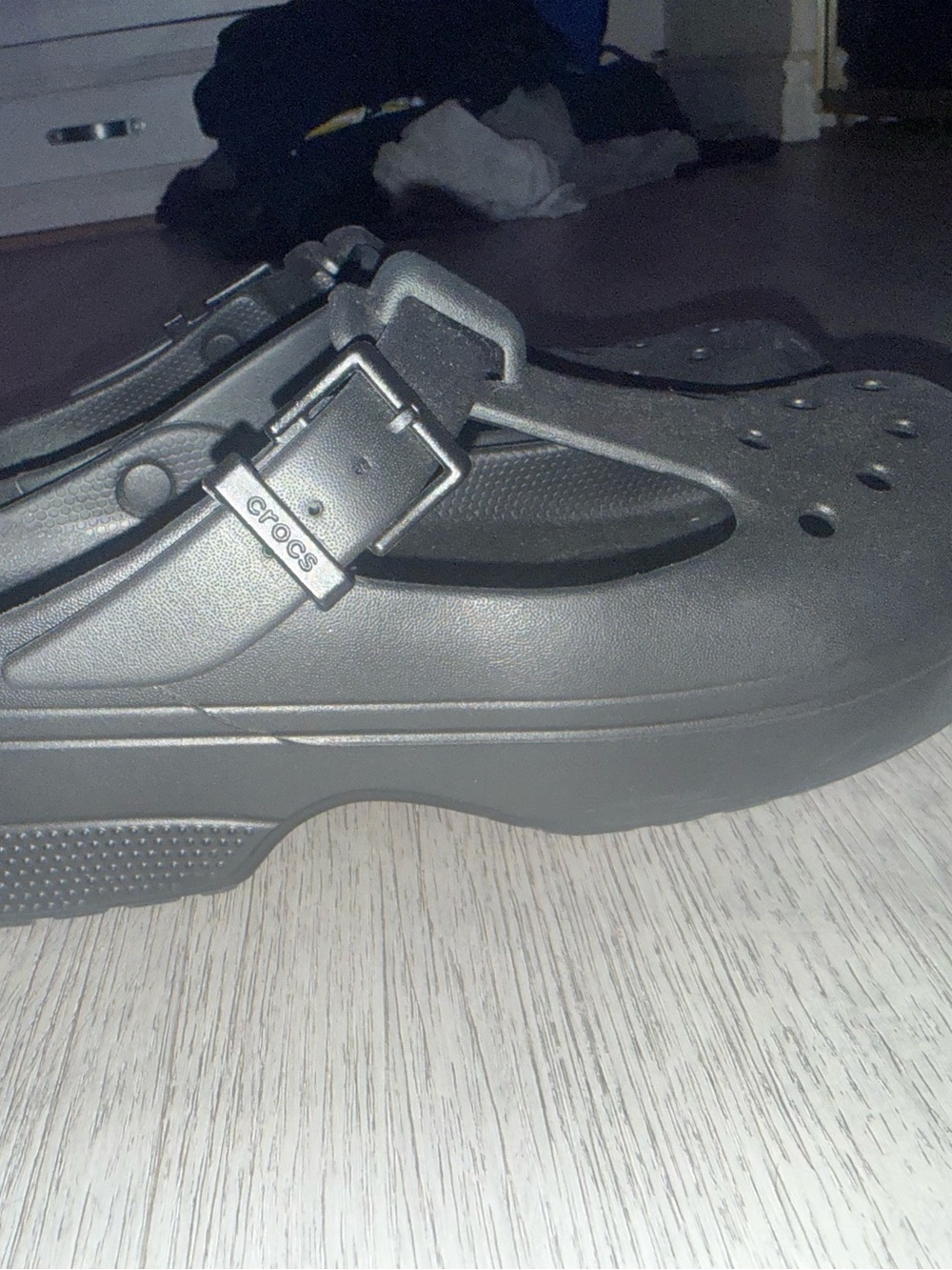 Black Closed-Toe Mary Jane Crocs - Picture 3 of 9